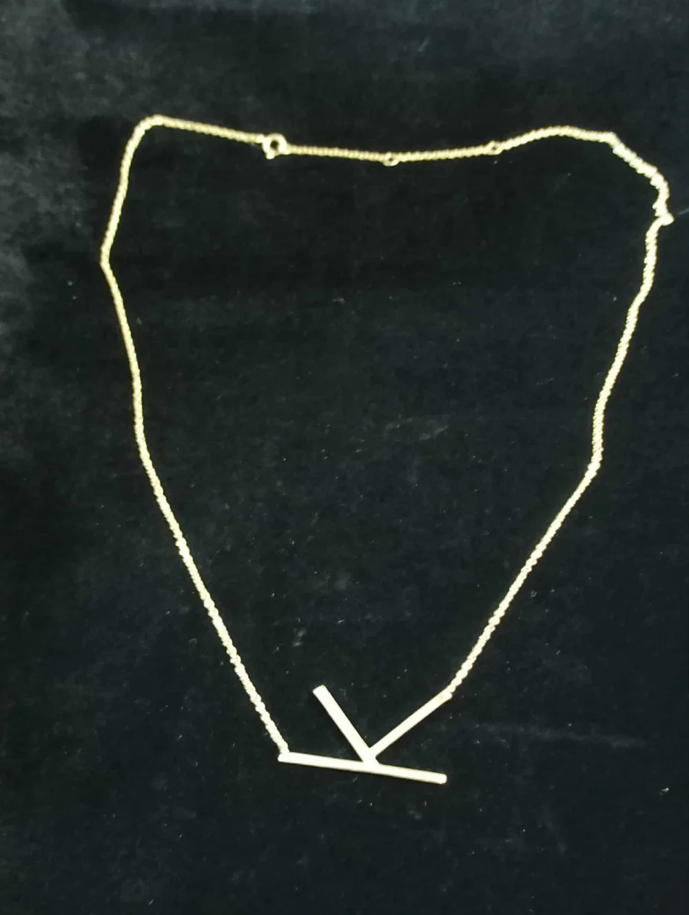 Vintage 90s Sterling Silver 925 Gold Plated K Initial Necklace Minimalist Bar